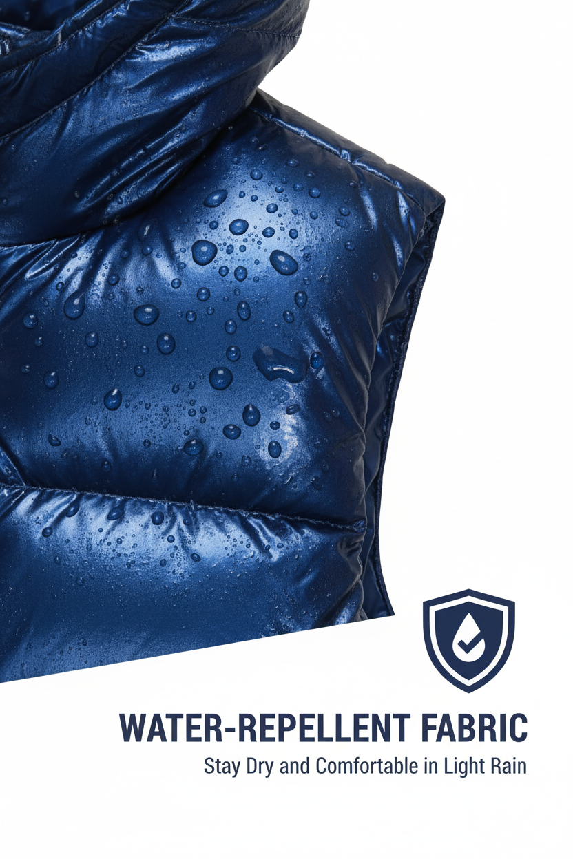 Longline Hooded Puffer Vest | Water-Resistant Winter Layer