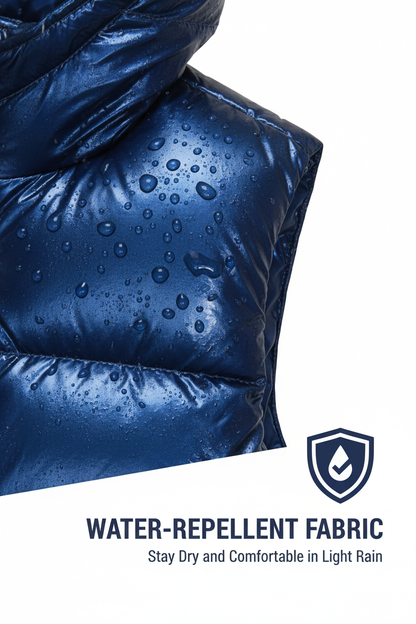 Longline Hooded Puffer Vest | Water-Resistant Winter Layer