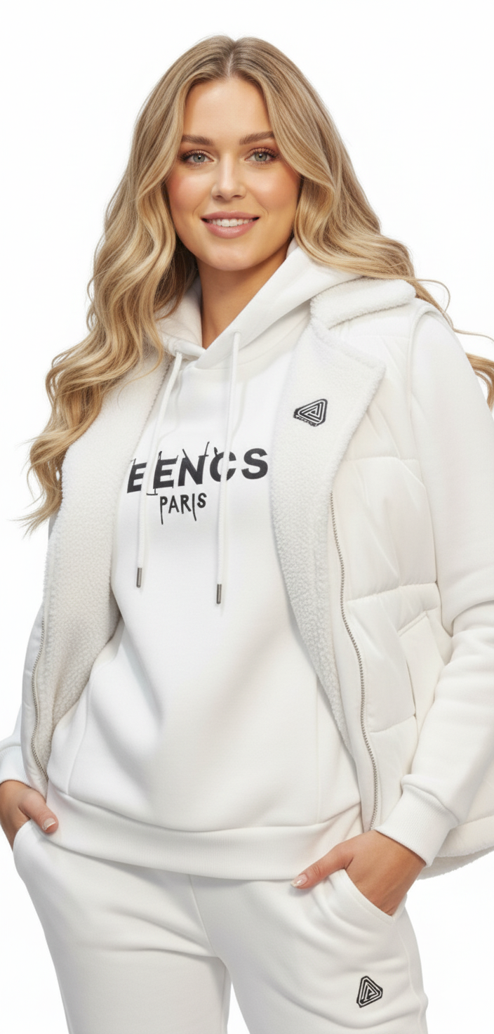 Women’s 3-Piece Cozy Loungewear Set | Hoodie, Joggers & Puffer Vest