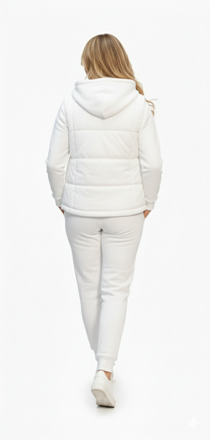 Women’s 3-Piece Cozy Loungewear Set | Hoodie, Joggers & Puffer Vest