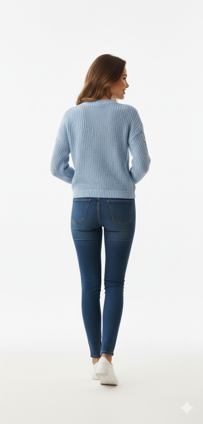 Classic Cable Knit Sweater | Crew Neck Winter Pullover