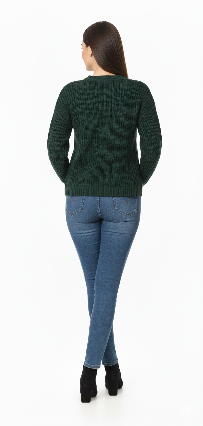 Classic Cable Knit Sweater | Crew Neck Winter Pullover