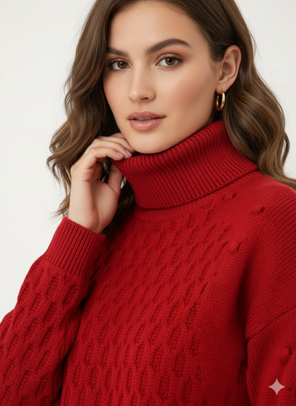 Chunky Knit Turtleneck Sweater | Cozy Women's Pullover