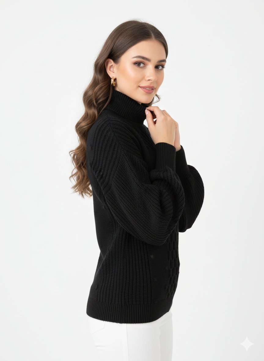 Chunky Knit Turtleneck Sweater | Cozy Women's Pullover