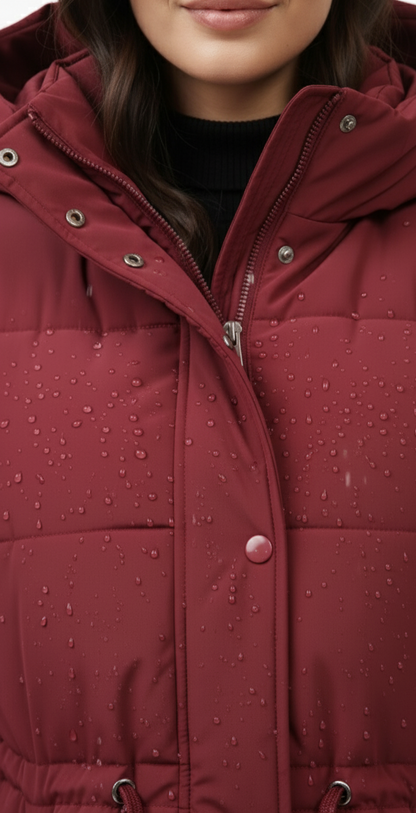 Women's Quilted Hooded Puffer Vest | Drawstring Waist