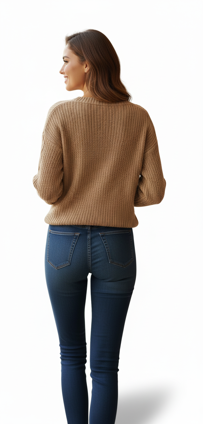 Classic Cable Knit Sweater | Crew Neck Winter Pullover